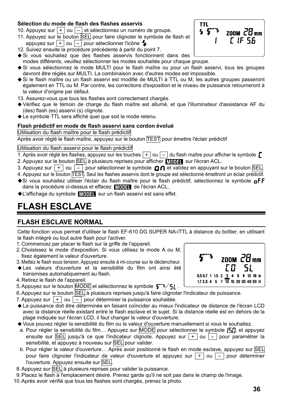Flash esclave, Flash esclave normal | SIGMA ELECTRONIC FLASH EF-610 DG SUPER NA-iTTL (ニコン用) User Manual | Page 37 / 150