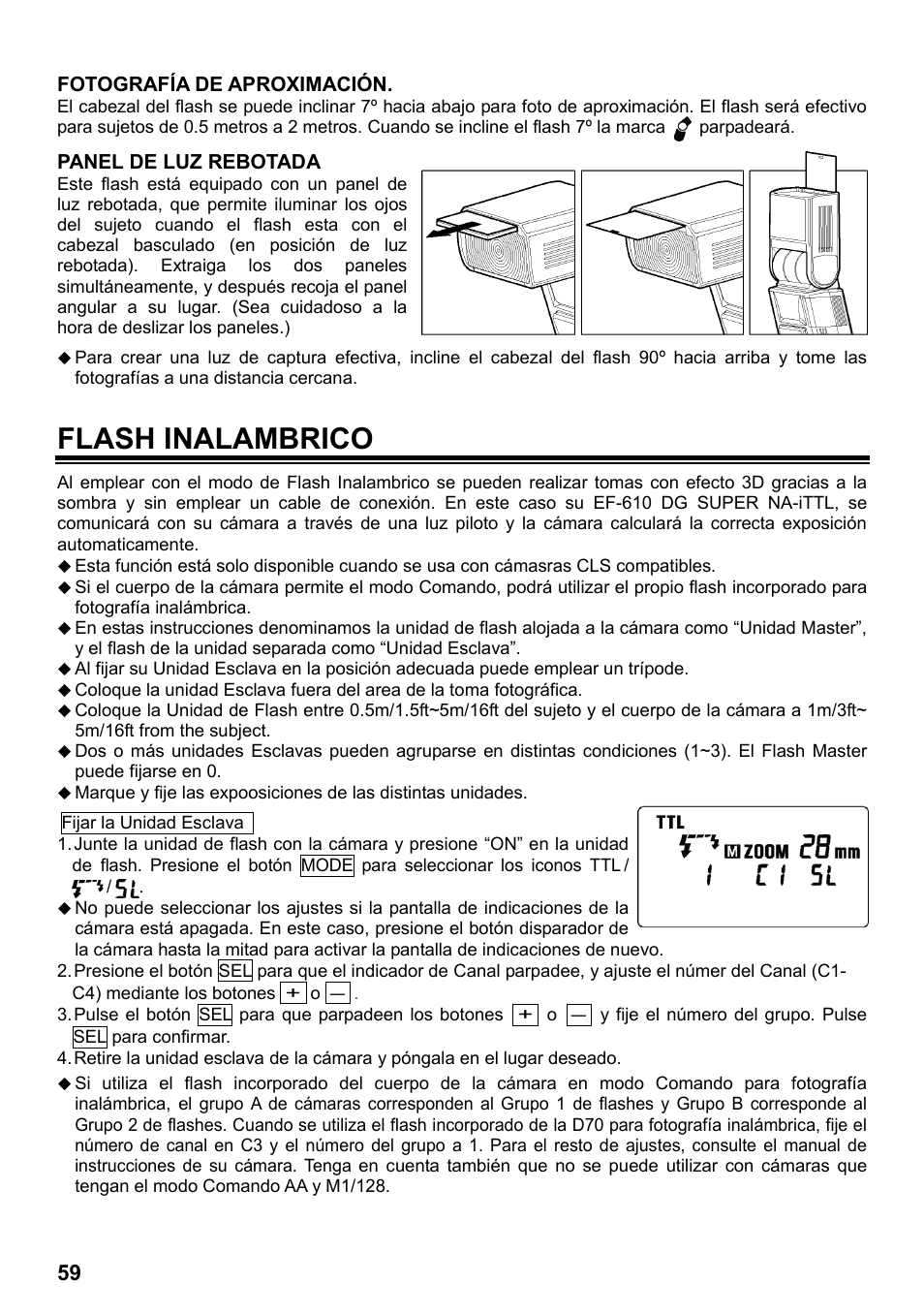 Flash inalambrico | SIGMA ELECTRONIC FLASH EF-610 DG SUPER NA-iTTL (ニコン用) User Manual | Page 60 / 150
