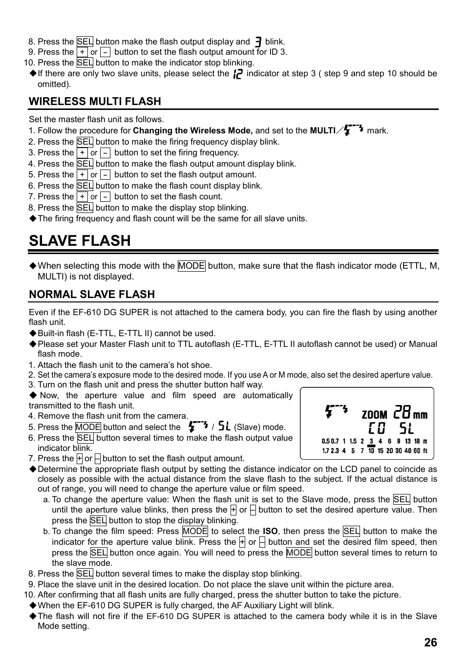 Slave flash, Wireless multi flash, Normal slave flash | SIGMA ELECTRONIC FLASH EF-610 DG SUPER EO-ETTL II (キヤノン用) User Manual | Page 27 / 160