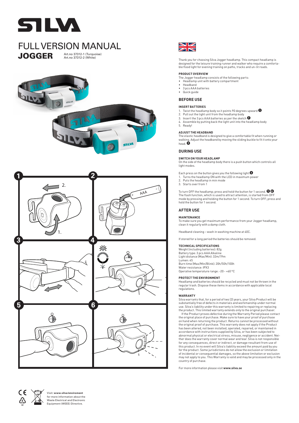 SILVA Jogger User Manual | 12 pages