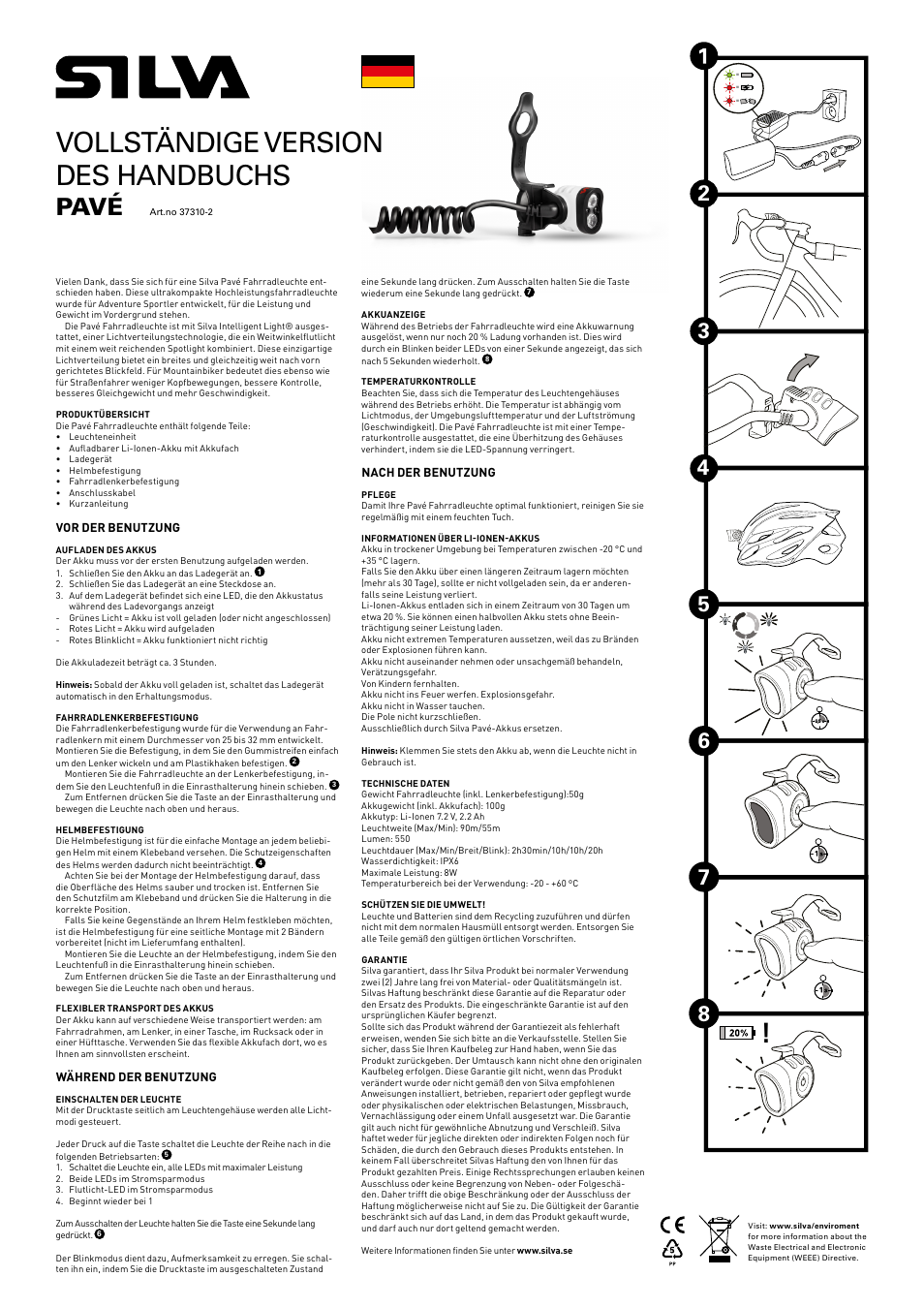 Vollständige version des handbuchs, Pavé | SILVA Pave User Manual | Page 4 / 13