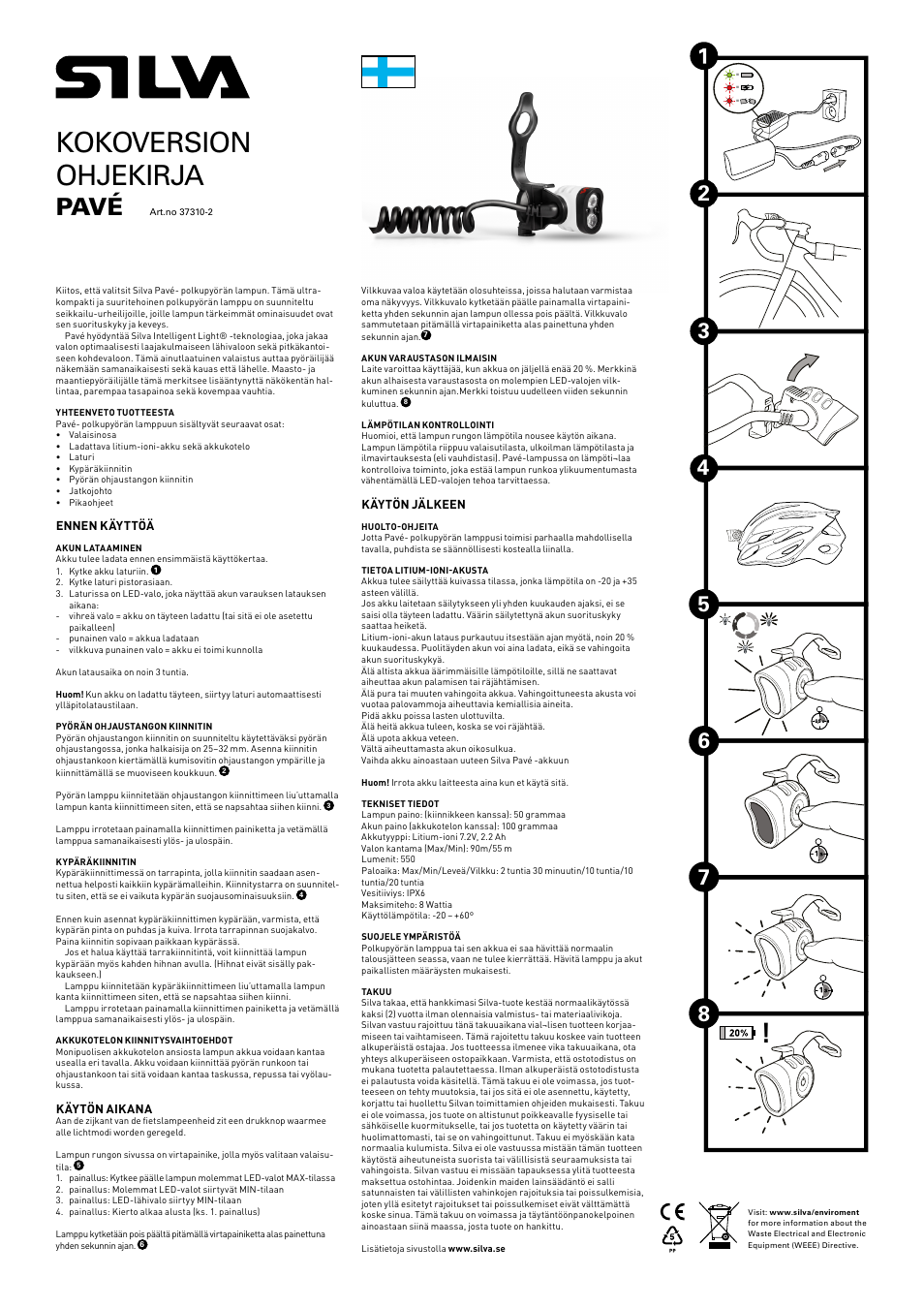 Kokoversion ohjekirja, Pavé | SILVA Pave User Manual | Page 5 / 13