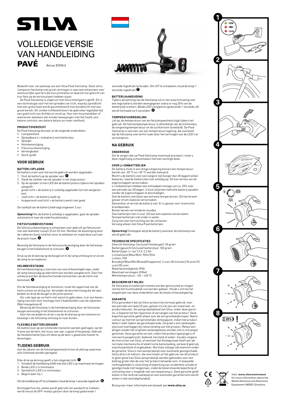 Volledige versie van handleiding, Pavé | SILVA Pave User Manual | Page 8 / 13