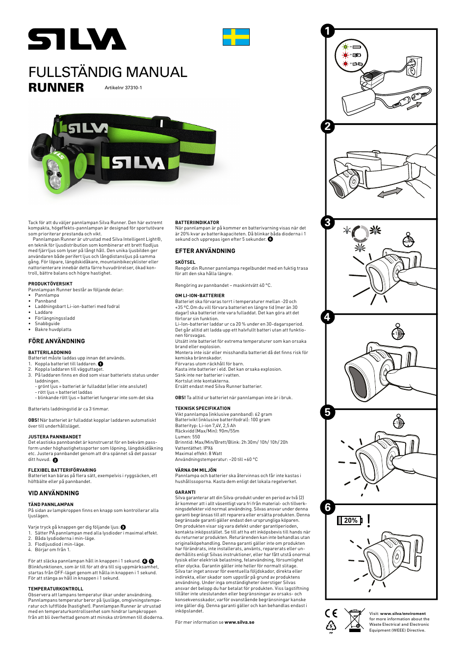 Fullständig manual, Runner | SILVA Runner User Manual | Page 2 / 12