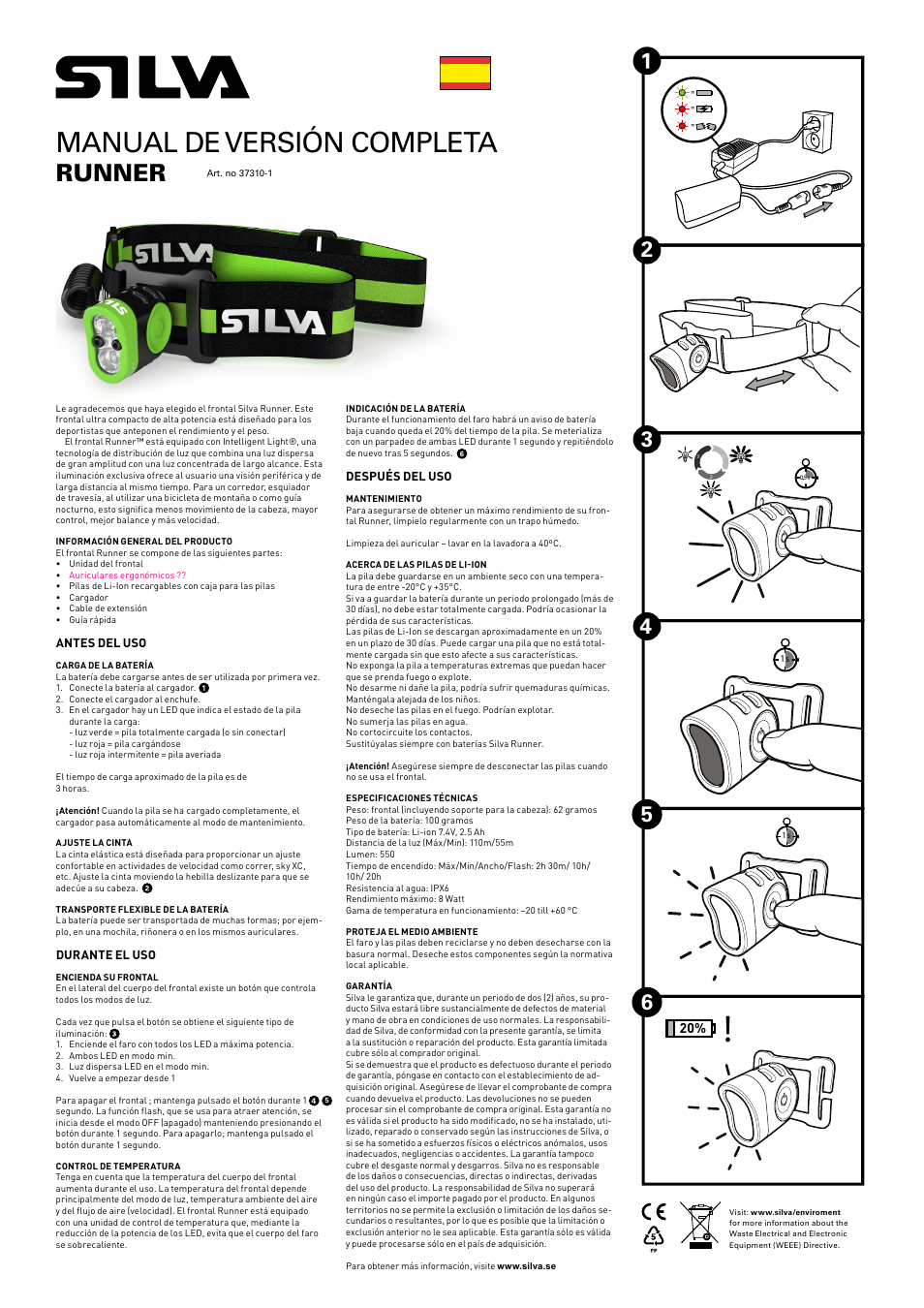 Manual de versión completa, Runner | SILVA Runner User Manual | Page 3 / 12
