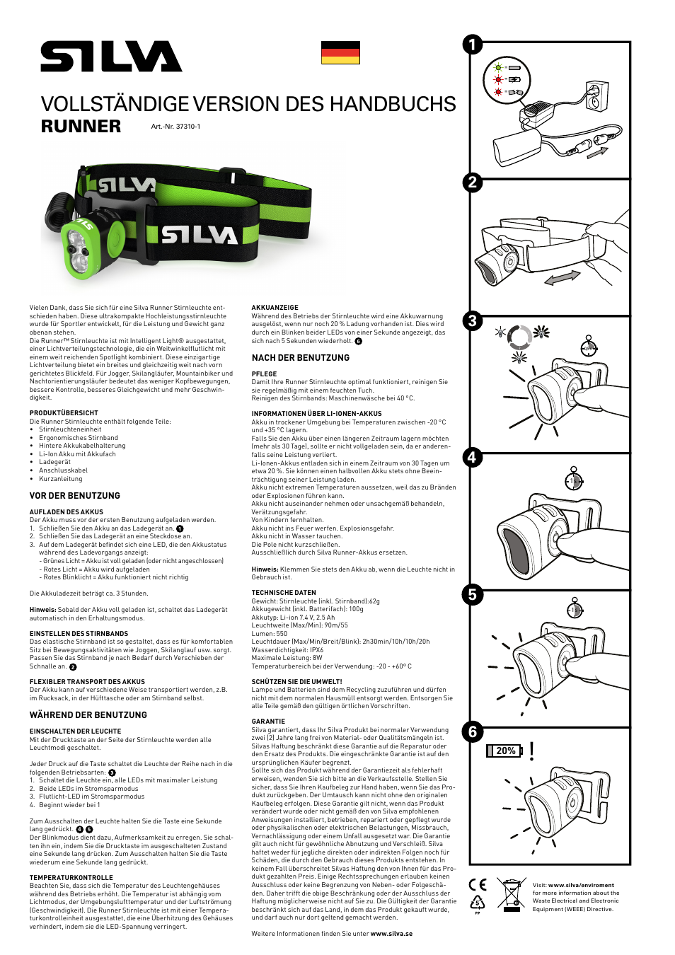 Vollständige version des handbuchs, Runner | SILVA Runner User Manual | Page 6 / 12