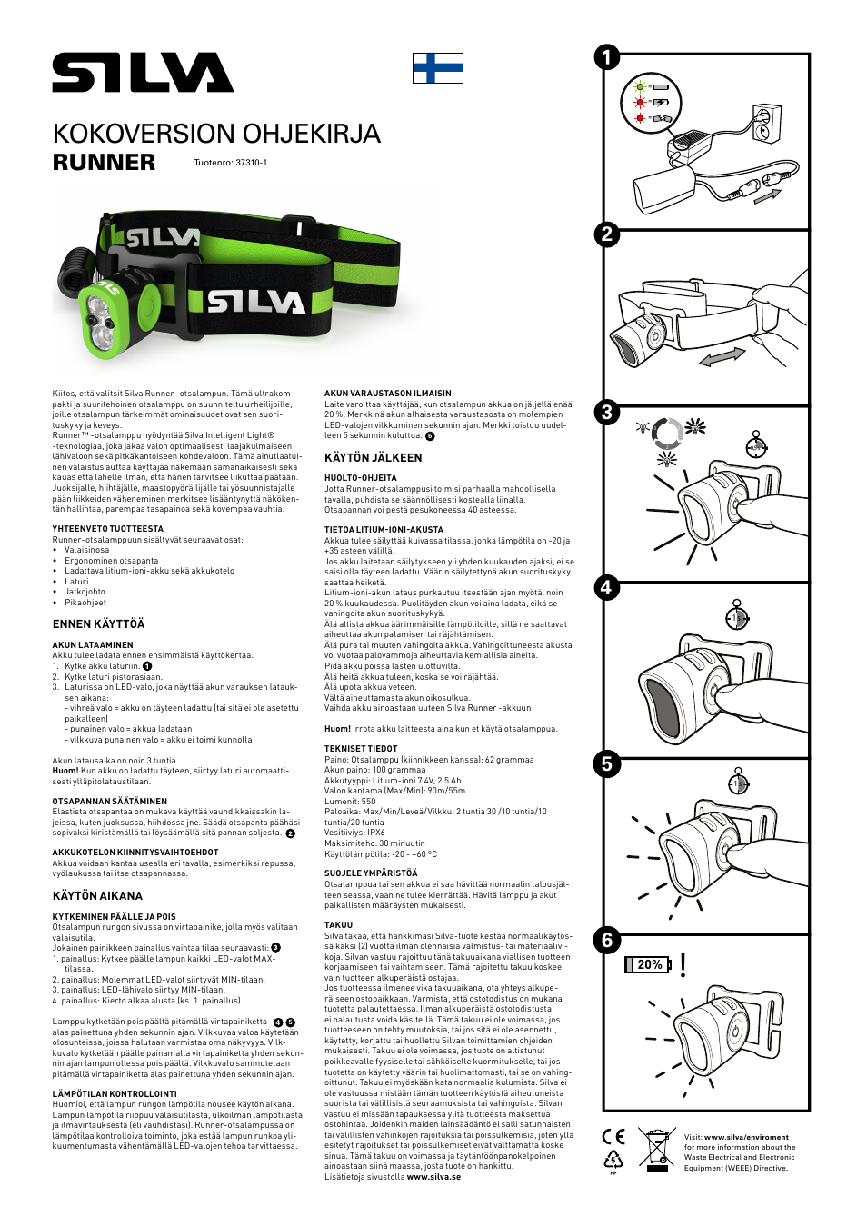 Kokoversion ohjekirja, Runner | SILVA Runner User Manual | Page 8 / 12