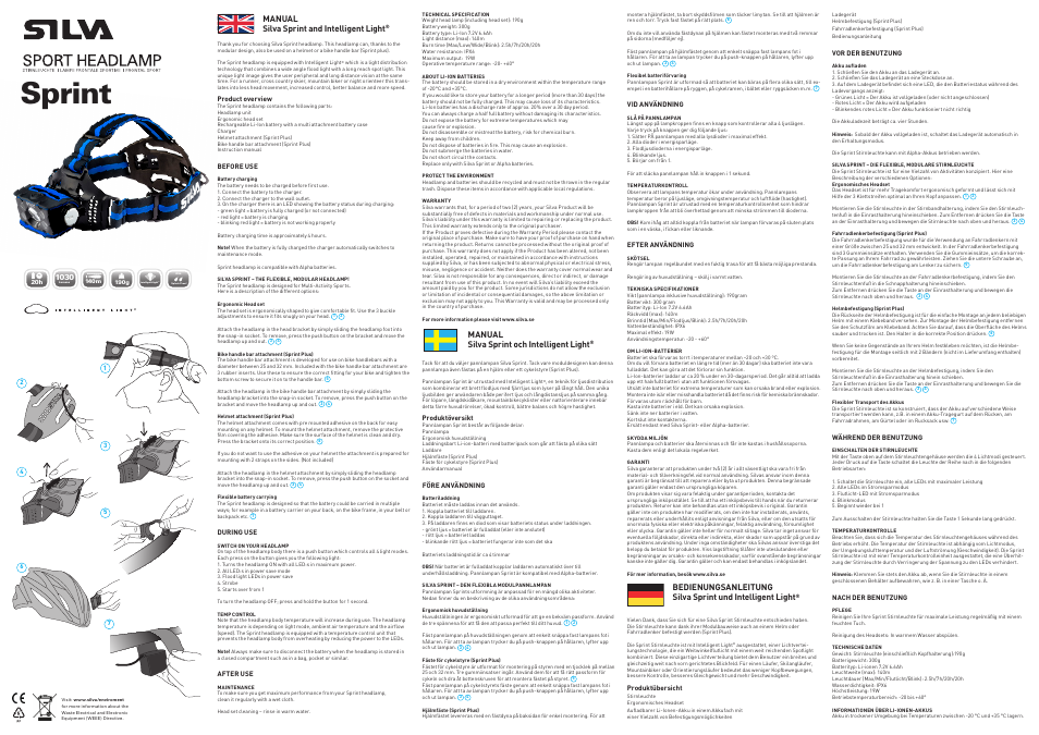 SILVA Sprint User Manual | 4 pages