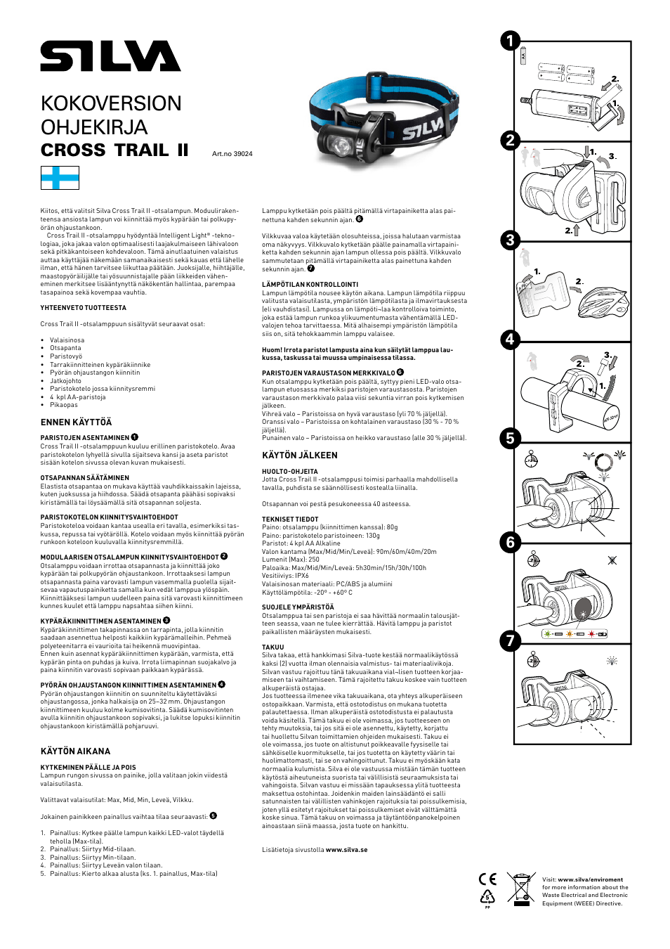 Kokoversion ohjekirja, Cross, Trail | SILVA Cross Trail II User Manual | Page 5 / 13