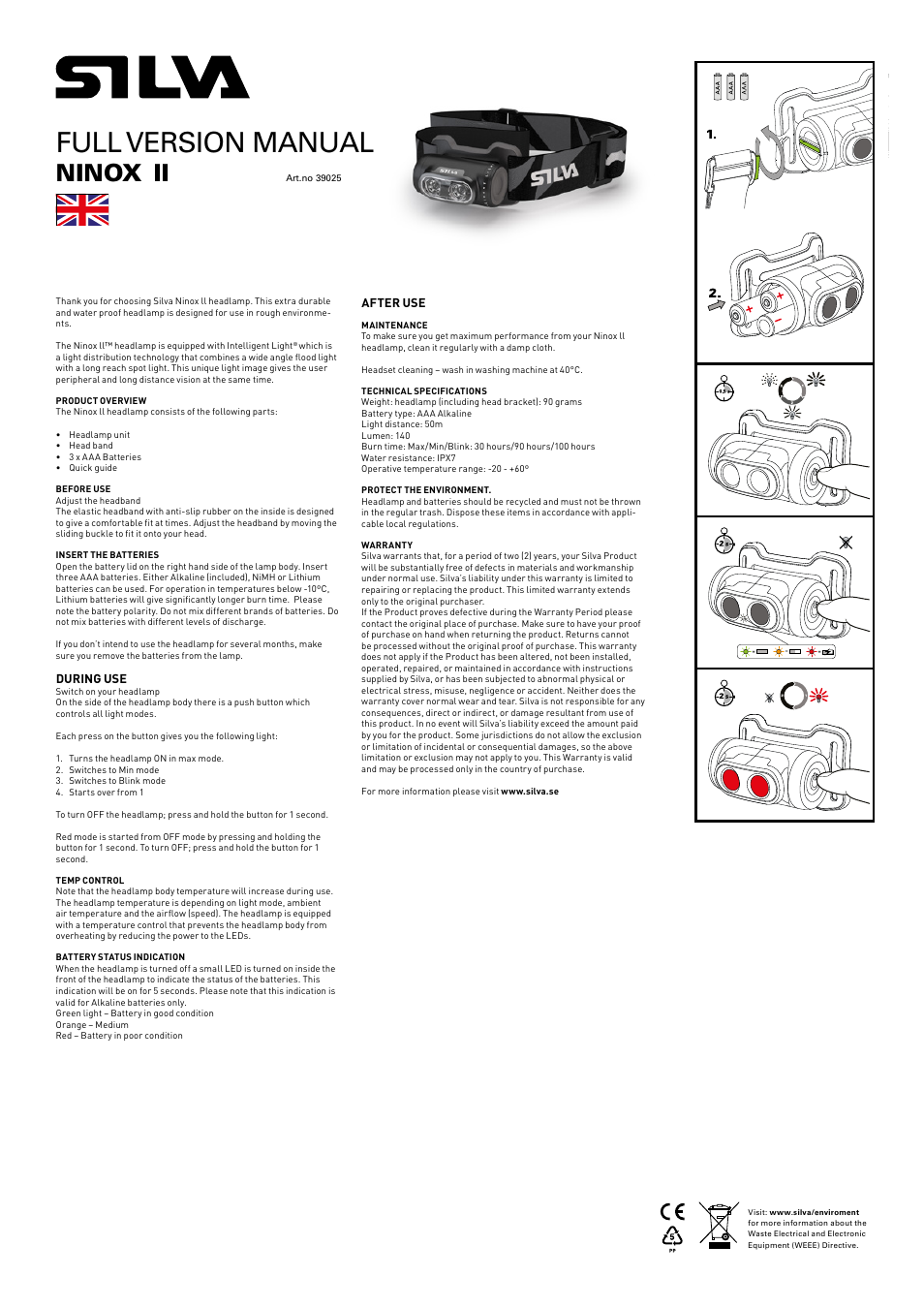 Full version manual, Ninox | SILVA Ninox II User Manual | Page 2 / 13