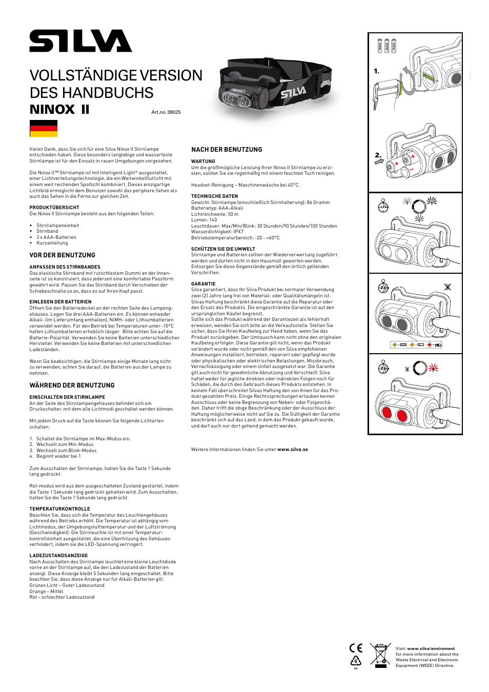 Vollständige version des handbuchs, Ninox | SILVA Ninox II User Manual | Page 4 / 13