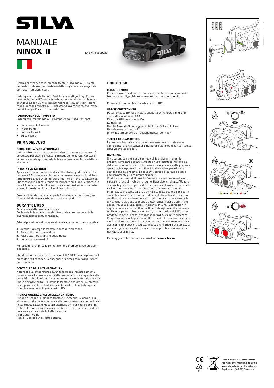 Manuale, Ninox | SILVA Ninox II User Manual | Page 7 / 13