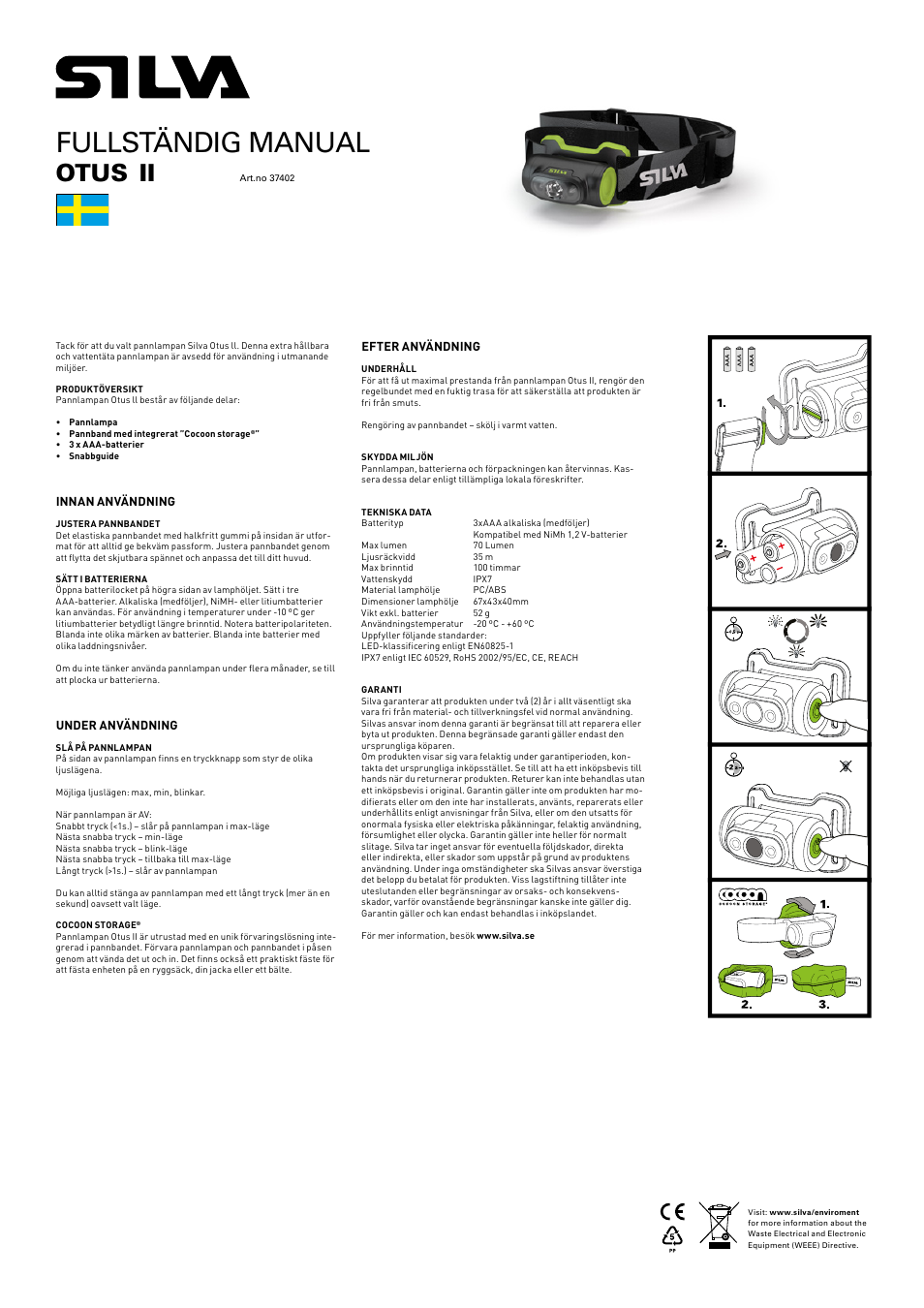 Fullständig manual, Otus | SILVA Otus II User Manual | Page 3 / 13