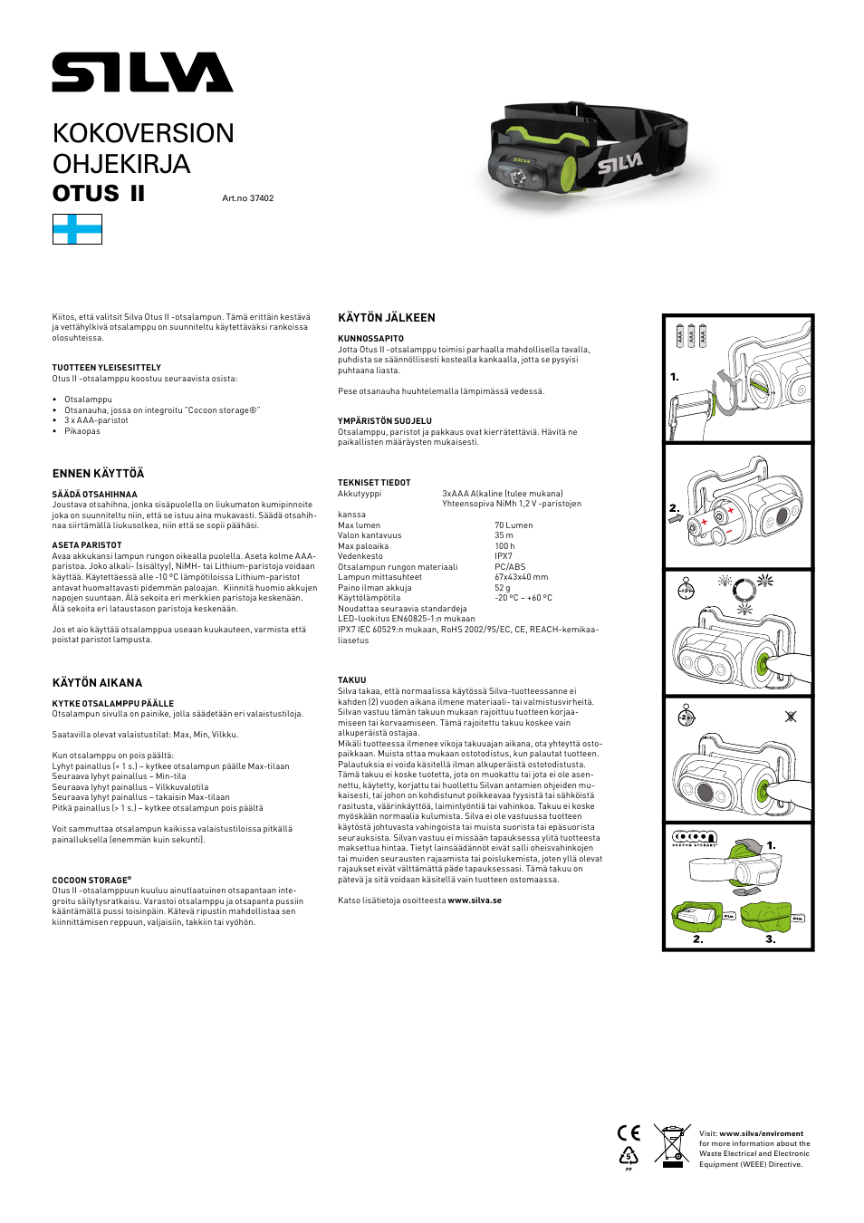 Kokoversion ohjekirja, Otus | SILVA Otus II User Manual | Page 5 / 13