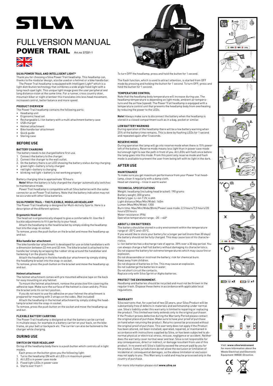 Full version manual, Power, Trail | SILVA Power Trail User Manual | Page 2 / 13