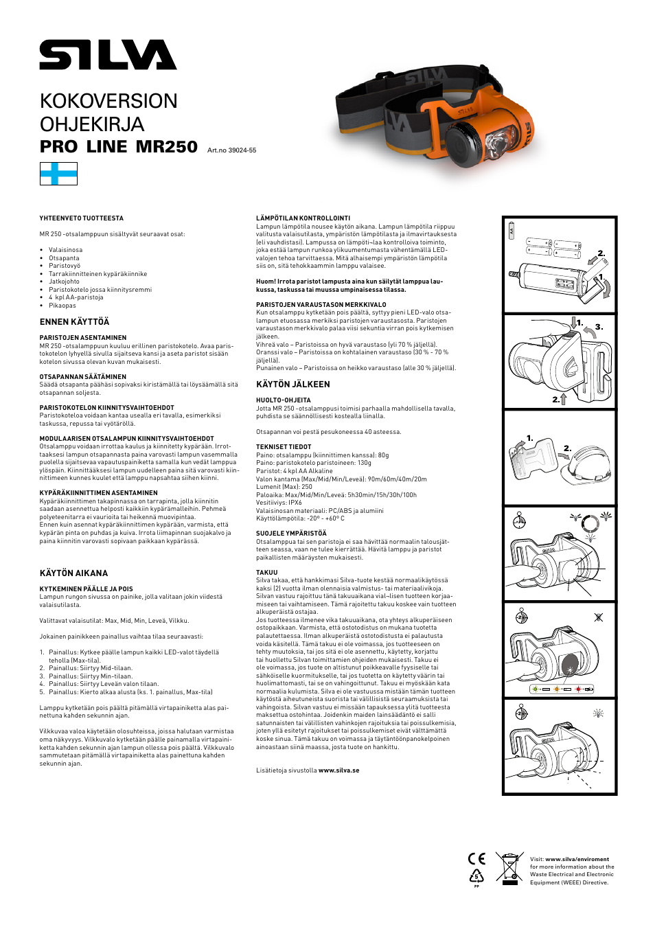 Kokoversion ohjekirja, Line, Mr250 | SILVA MR250 User Manual | Page 5 / 13