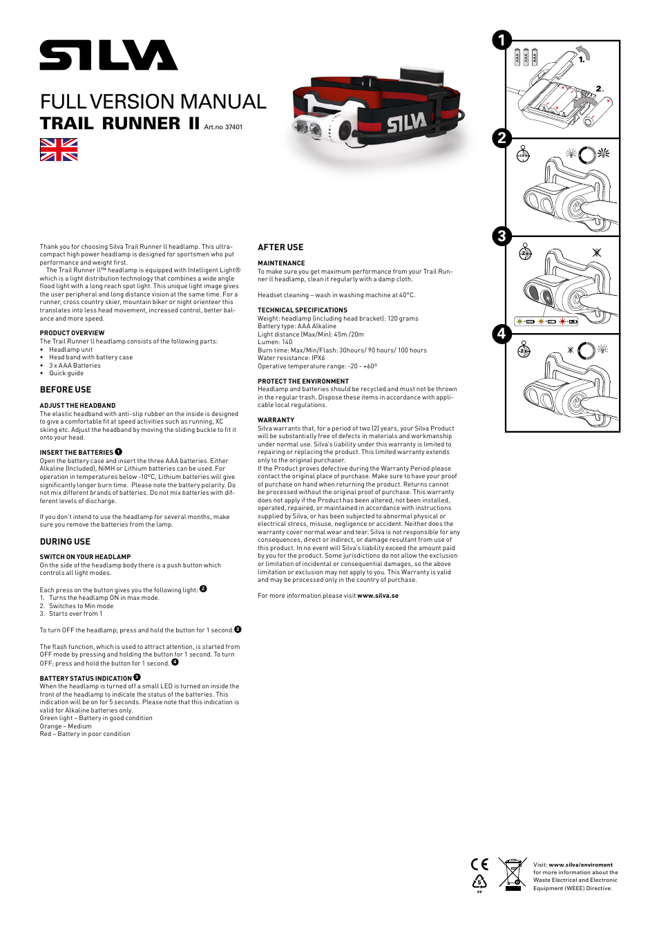 Full version manual, Trail, Runner | SILVA Trail Runner II User Manual | Page 2 / 13