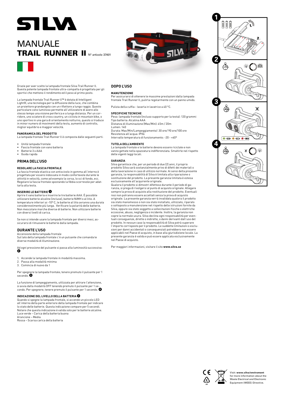 Manuale, Trail, Runner | SILVA Trail Runner II User Manual | Page 7 / 13