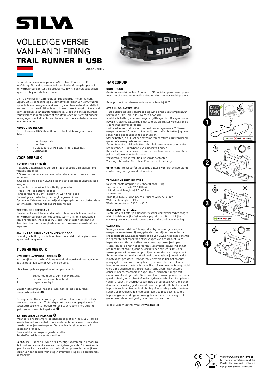 Volledige versie van handleiding, Trail, Runner | SILVA Trail Runner II USB User Manual | Page 8 / 13