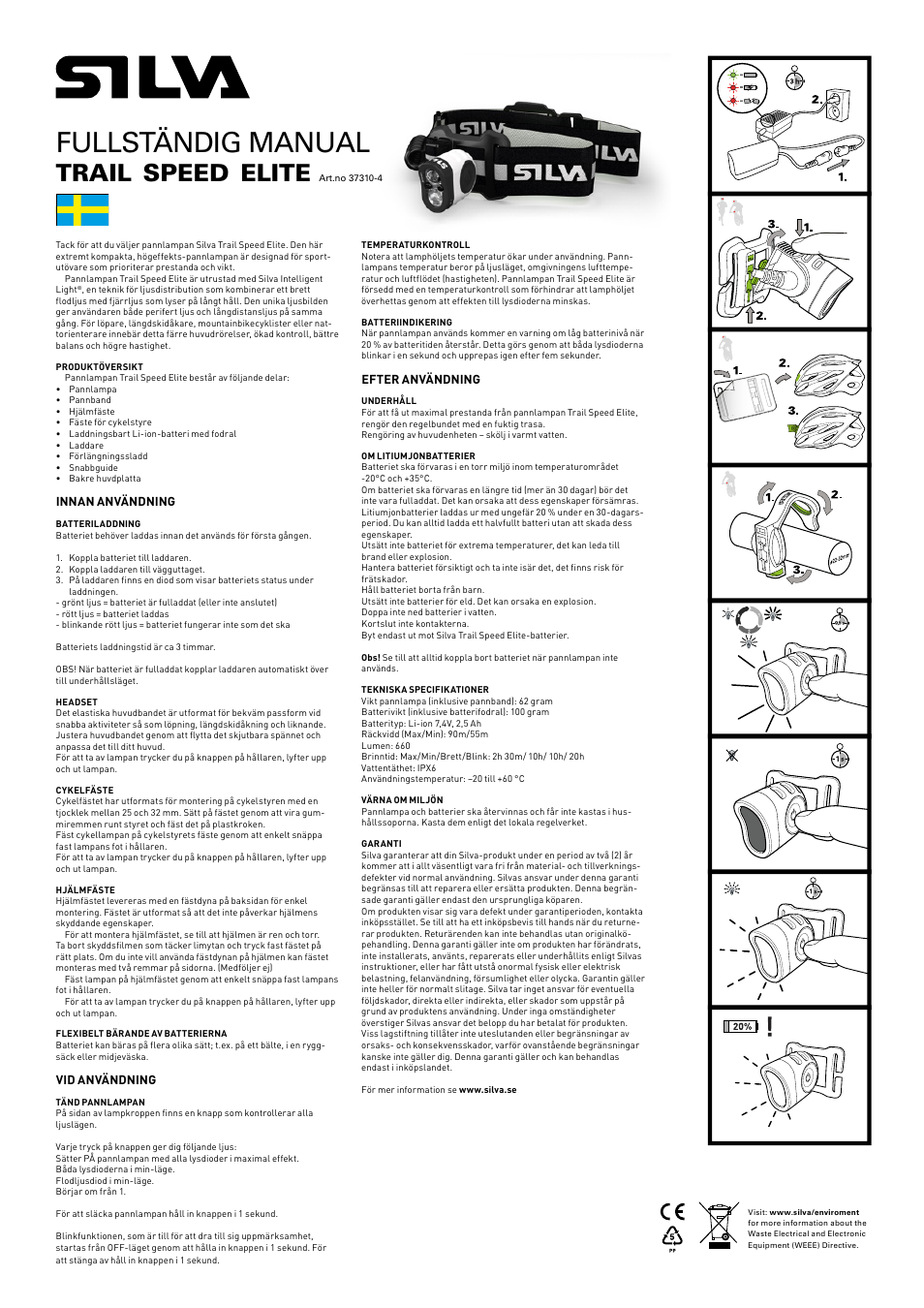 Fullständig manual, Trail, Speed | Elite | SILVA Trail Speed Elite User Manual | Page 3 / 13