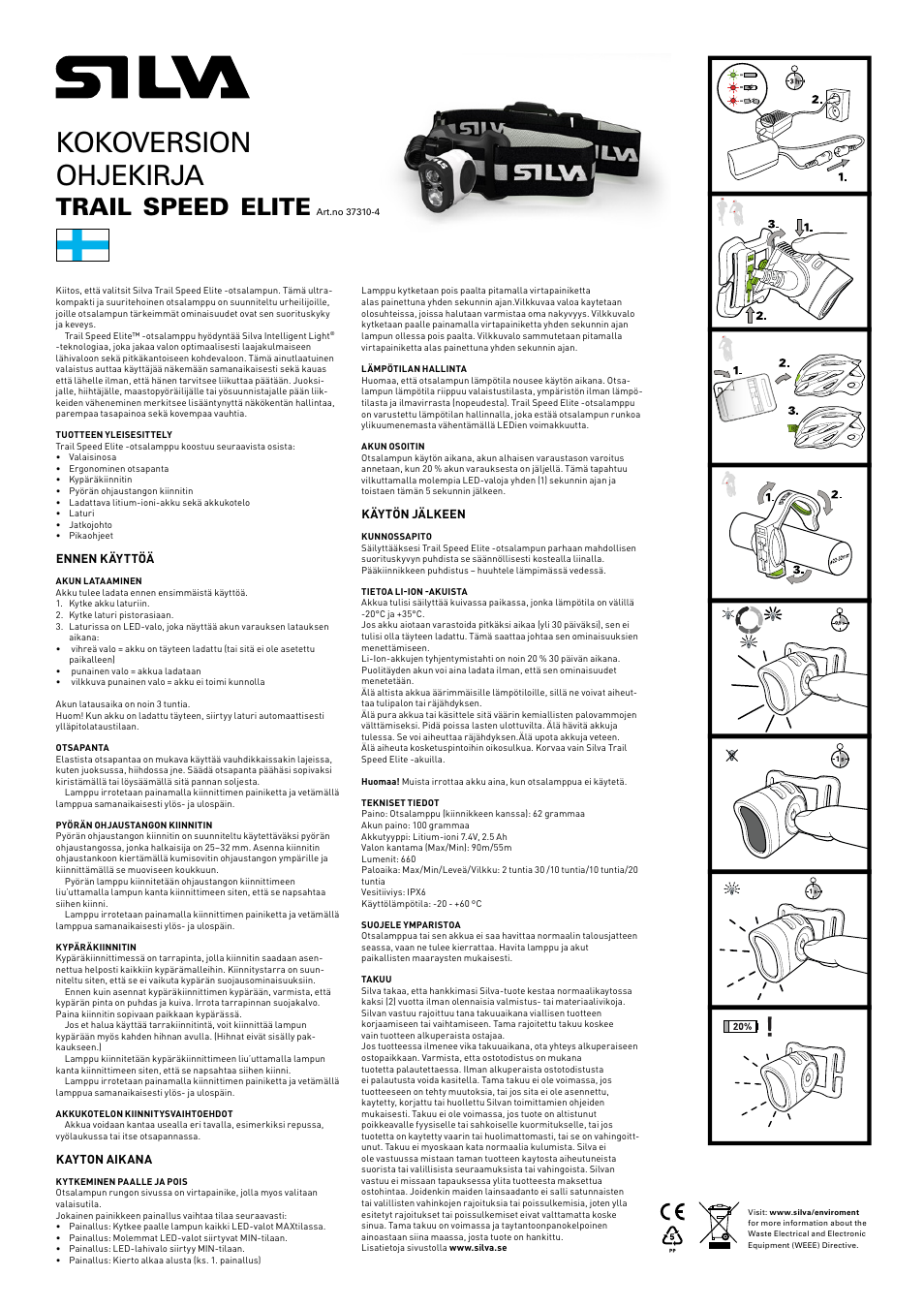 Kokoversion ohjekirja, Trail, Speed | Elite | SILVA Trail Speed Elite User Manual | Page 5 / 13