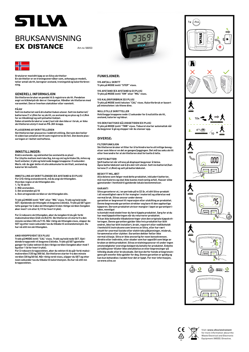 Bruksanvisning, Distance | SILVA ex Distance User Manual | Page 15 / 16