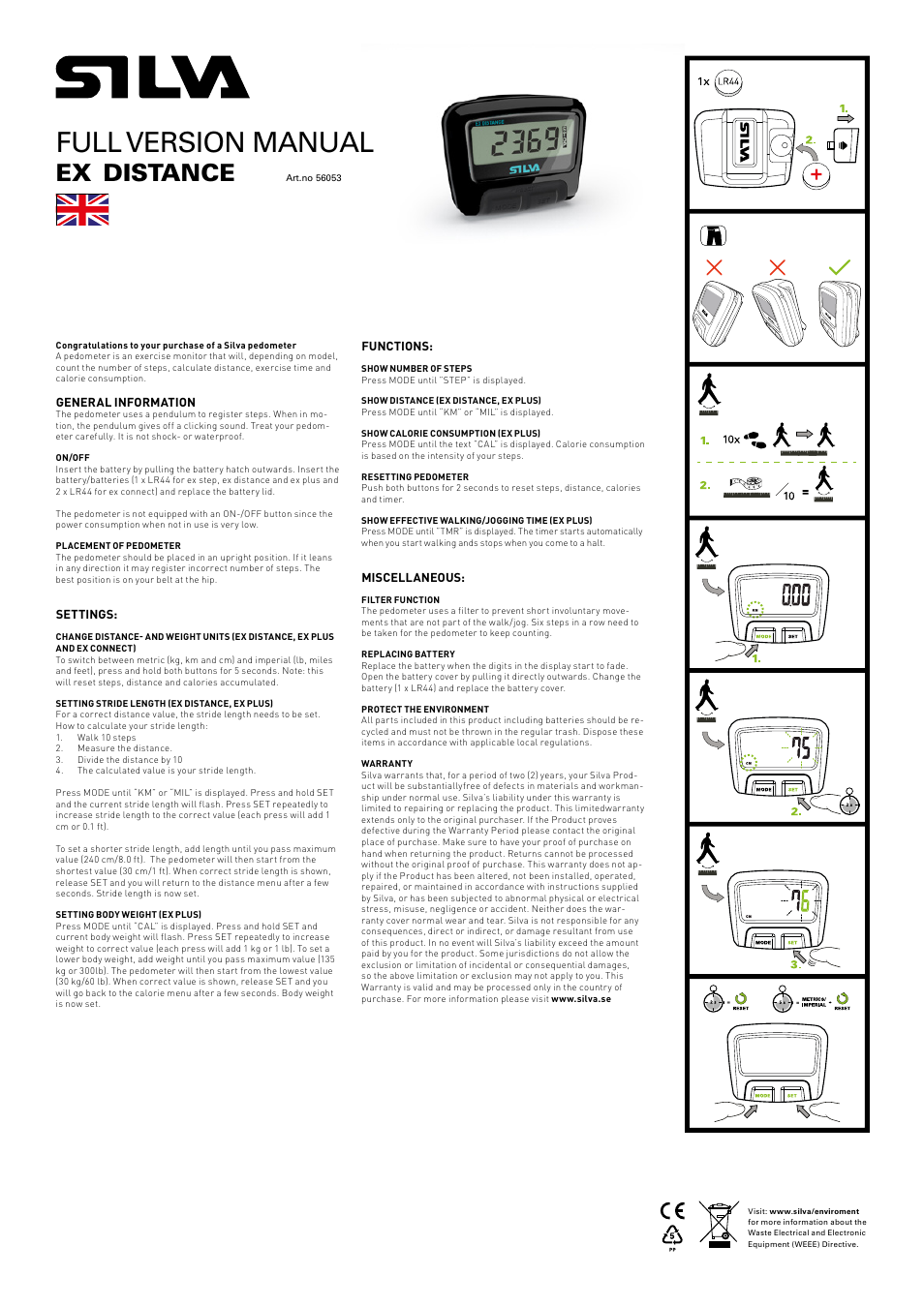 Full version manual, Distance | SILVA ex Distance User Manual | Page 2 / 16