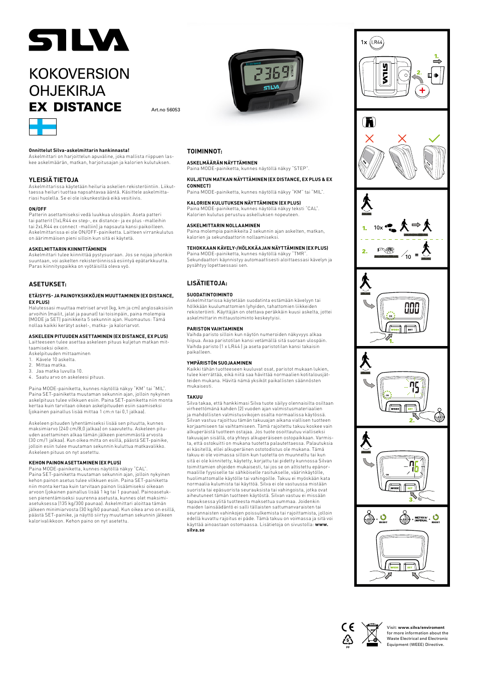 Kokoversion ohjekirja, Distance | SILVA ex Distance User Manual | Page 5 / 16