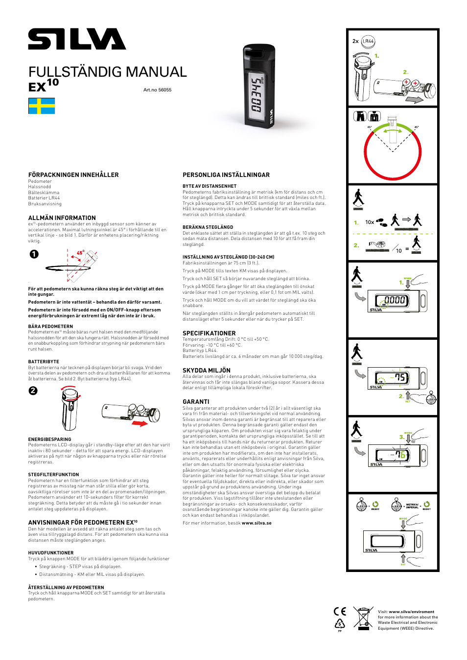 Fullständig manual | SILVA Ex 10 User Manual | Page 3 / 16