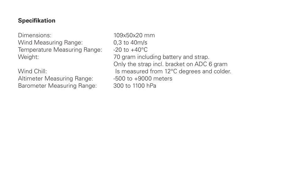 3 dimensions, weight etc | SILVA ADC Summit User Manual | Page 68 / 623
