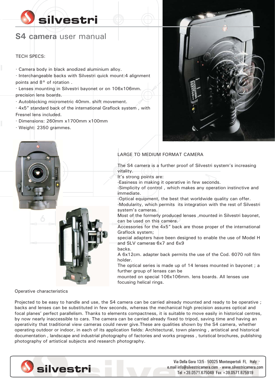 Silvestri S4 User Manual | 2 pages