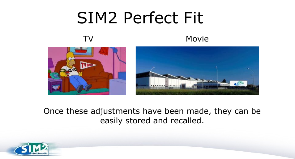 Slide 12, Sim2 perfect fit | Sim2 Perfect Fit User Manual | Page 12 / 19