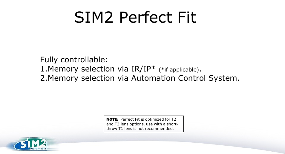 Slide 14, Sim2 perfect fit | Sim2 Perfect Fit User Manual | Page 14 / 19