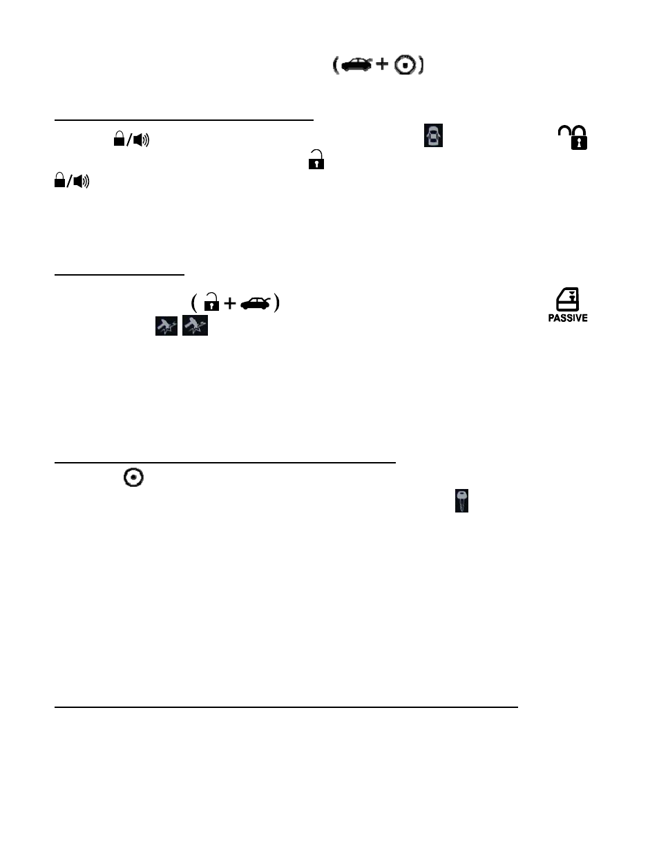 Active lock/arm and unlock/disarm, Passive lock/arm, Automatic transmission remote start function | CompuSTAR Pro system User Manual | Page 8 / 18