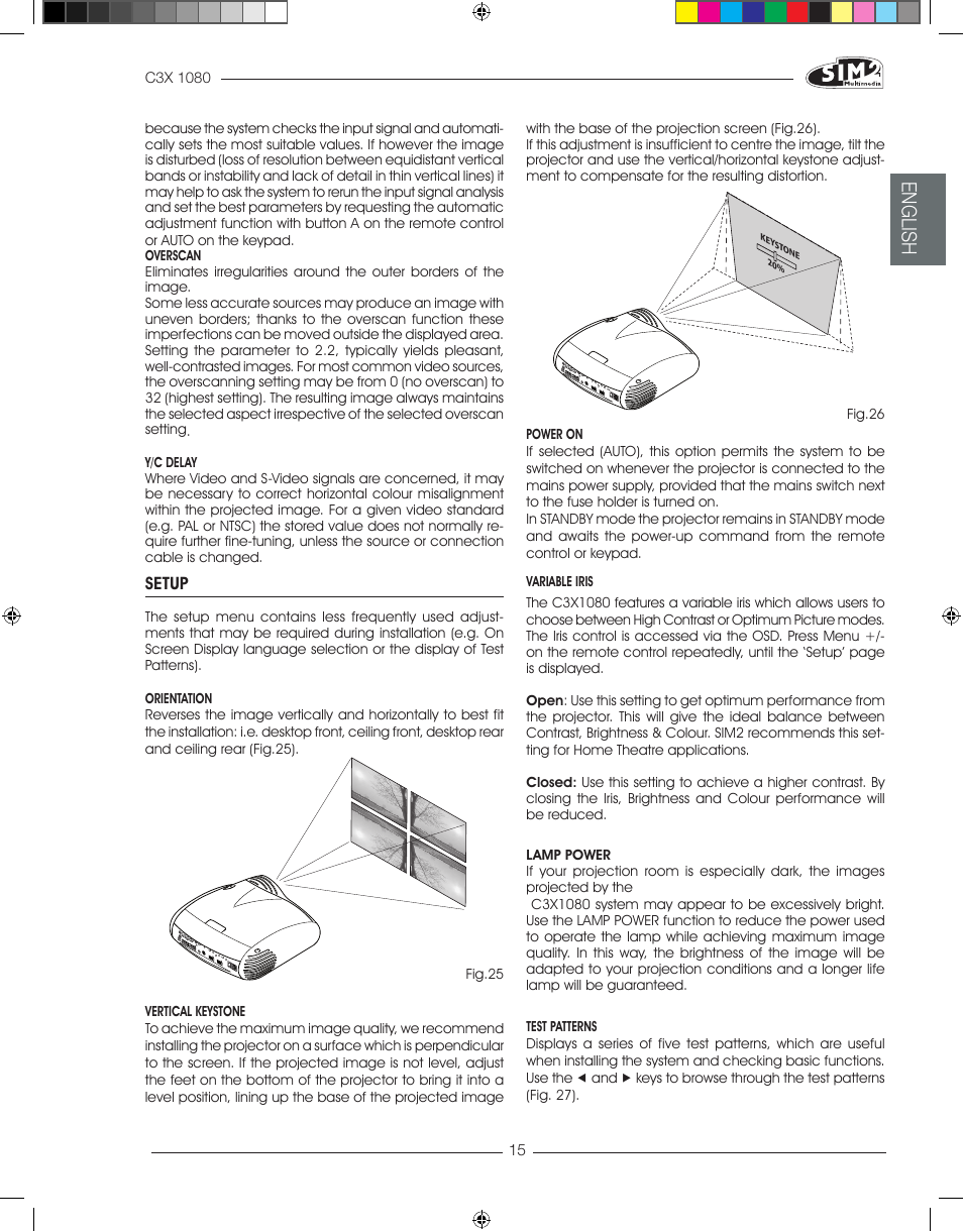 English | Sim2 C3X1080 User Manual | Page 16 / 29