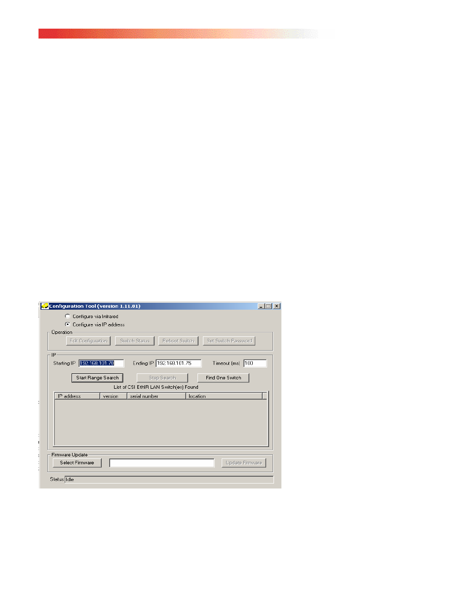 Csi configuration tool installation, Csi configuration tool functions | Clarinet Systems EthIR LAN User Manual | Page 22 / 71