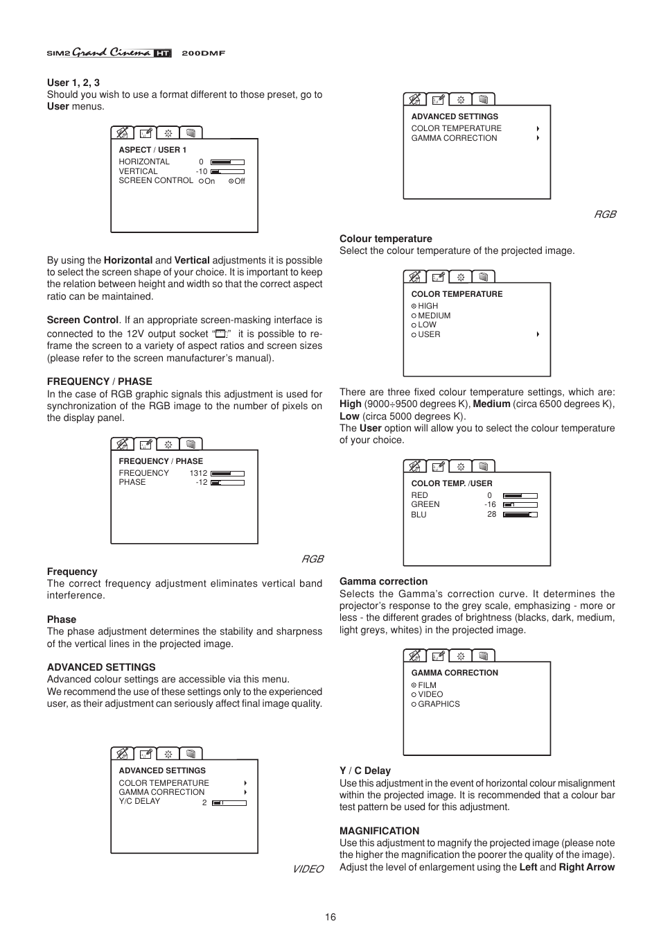 Sim2 HT200 DMF User Manual | Page 16 / 22