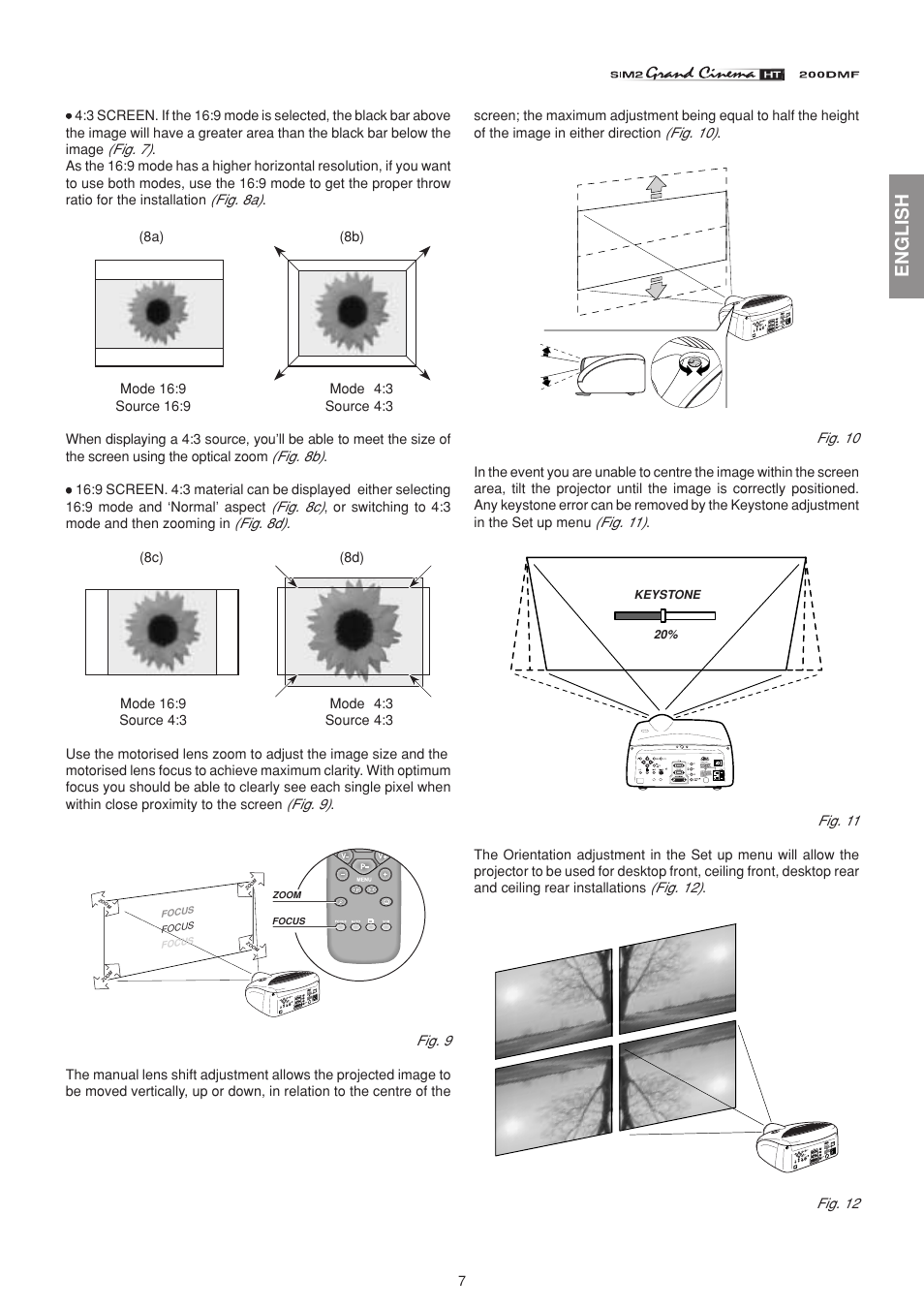 English | Sim2 HT200 DMF User Manual | Page 7 / 22