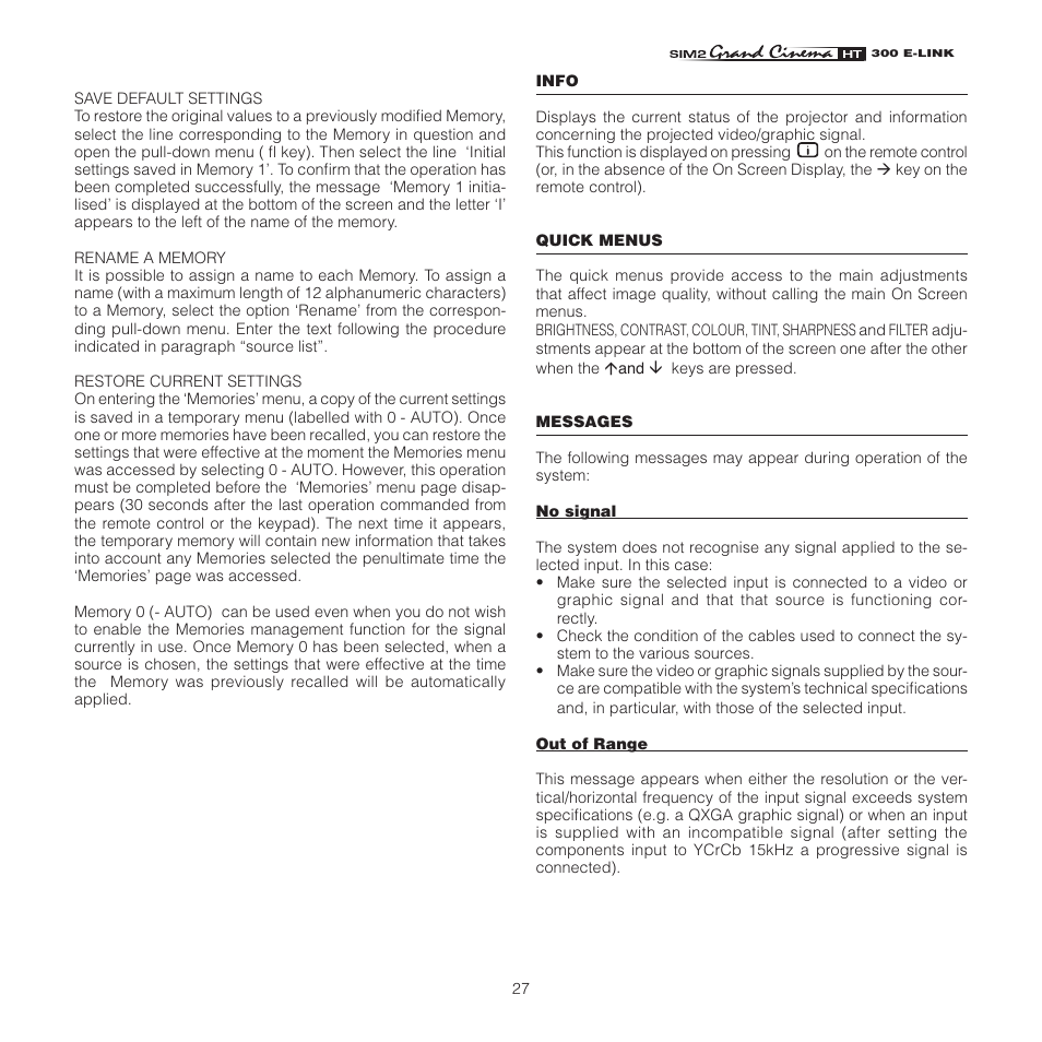 Sim2 HT300 E-Link User Manual | Page 27 / 40