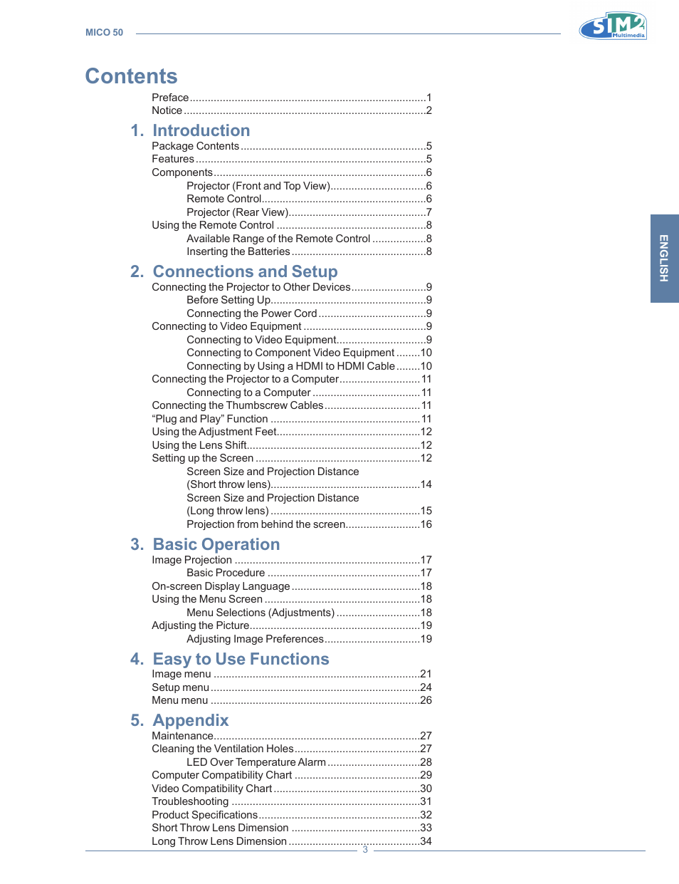 Sim2 MICO 50 User Manual | Page 41 / 277