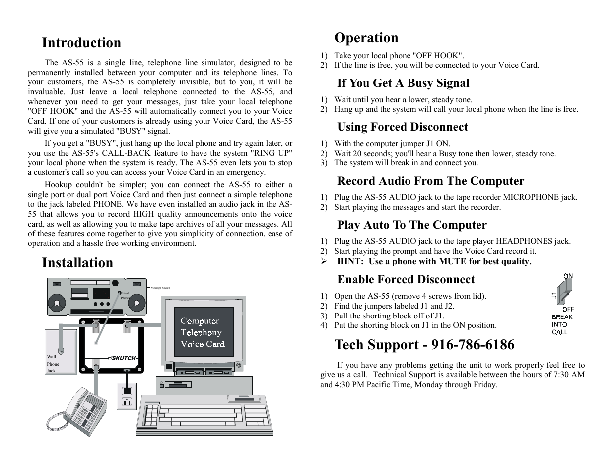 Skutch Electronics AS-55 User Manual | 2 pages