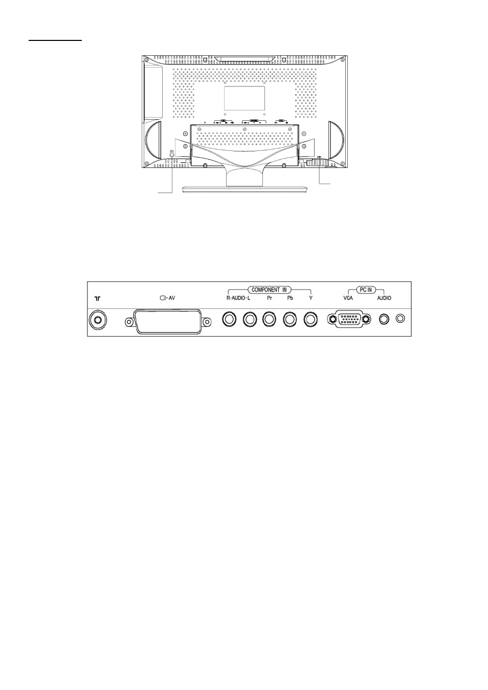 Rear panel, Illustration of signal input ports, Note: the port of dc in is only for lt1512e | Changhong Electric LT1512E User Manual | Page 9 / 26