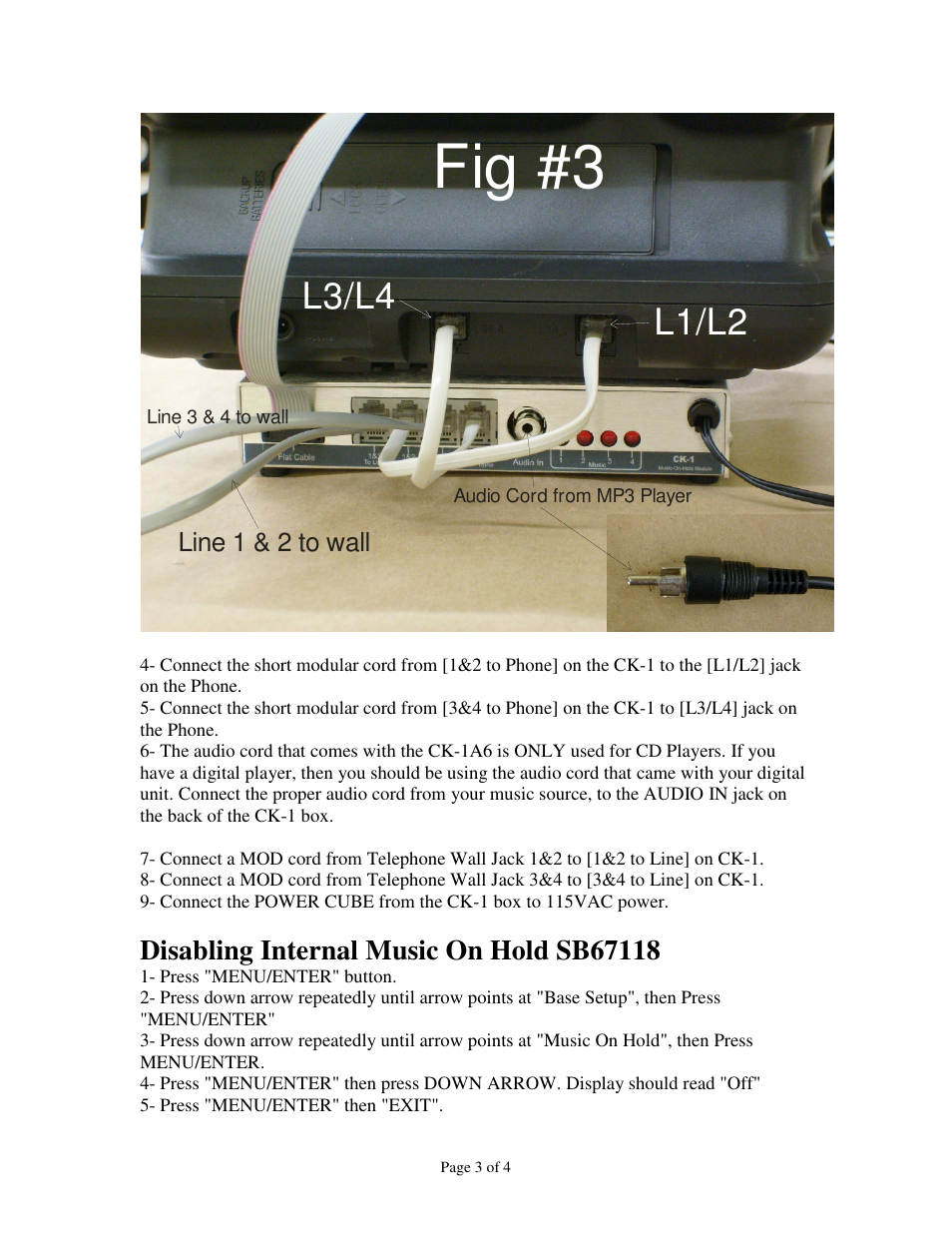 Fig #3, L1/l2 l3/l4 | Skutch Electronics CK-1A6 User Manual | Page 3 / 4