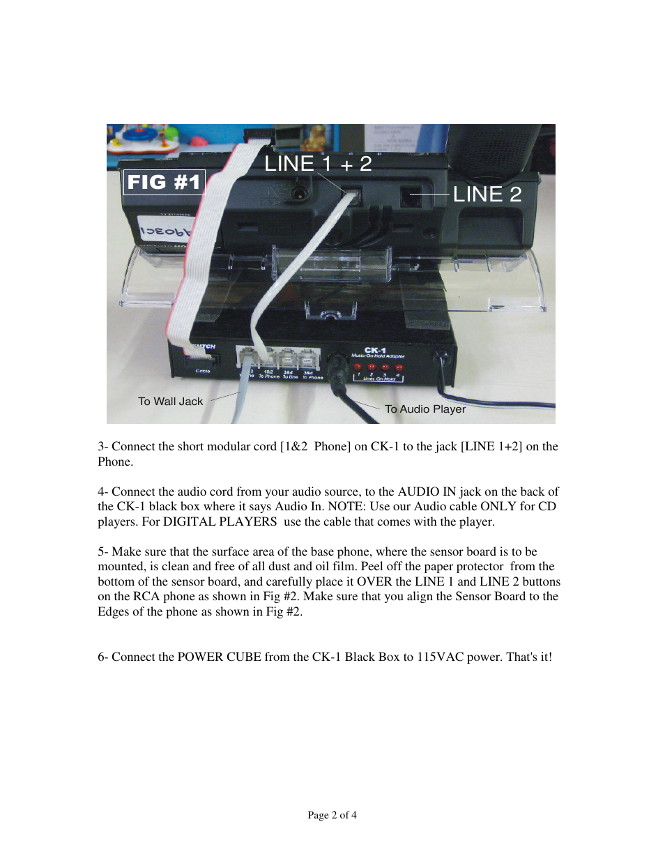 Line 2 line 1 + 2, Fig #1 | Skutch Electronics CK-1R2 User Manual | Page 2 / 4