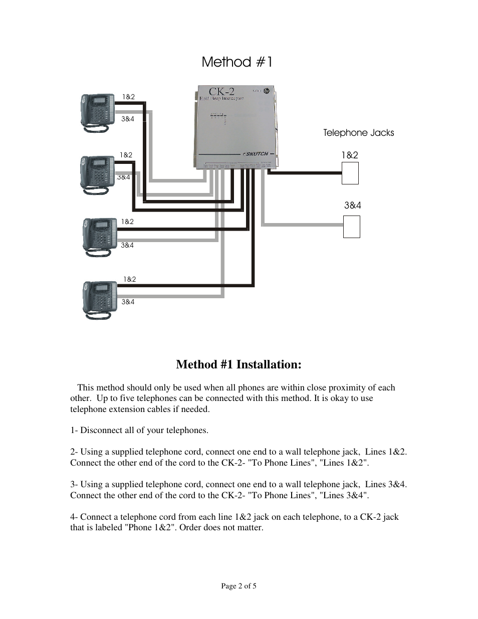 Method #1, Method #1 installation | Skutch Electronics CK-2 User Manual | Page 2 / 5