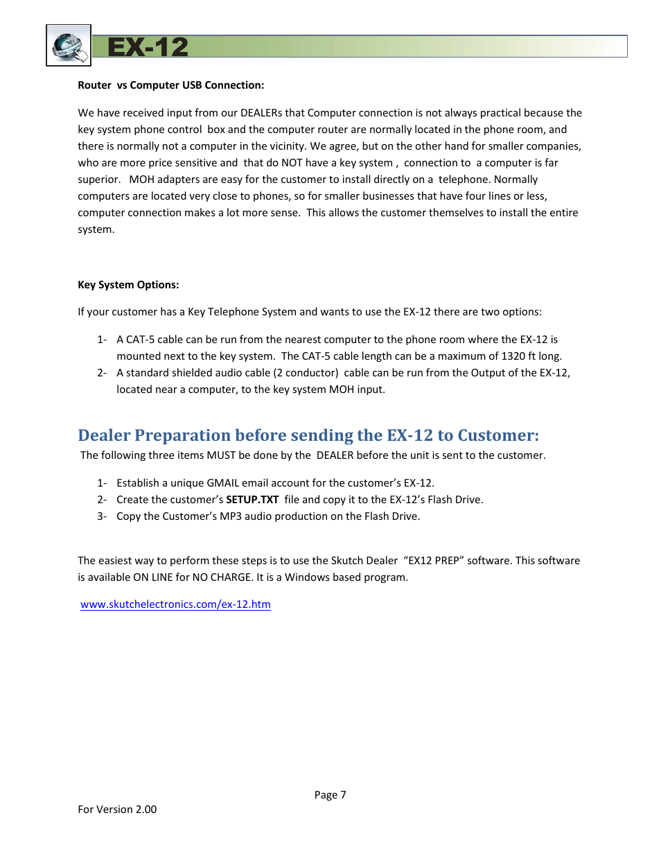 Ex-12 | Skutch Electronics EX-12 Technical Reference Guide User Manual | Page 7 / 25