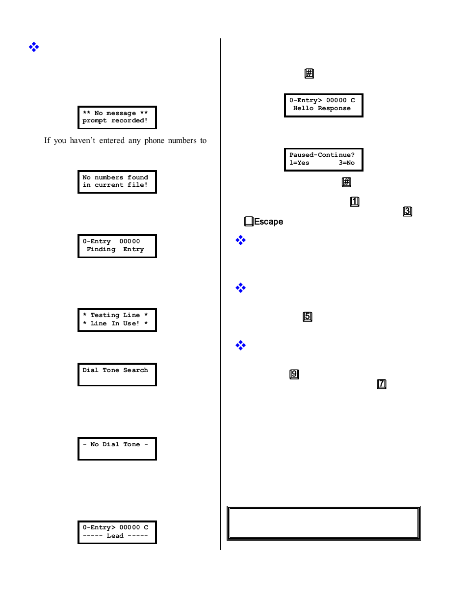 4 select file, Dialing, End of session | Manual call abort, Volume control, Pause during dialing | Skutch Electronics BA-1000 Technical Reference Manual User Manual | Page 12 / 34