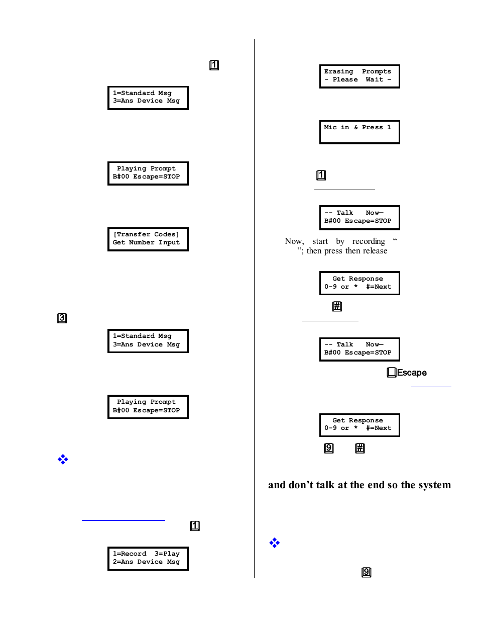 Recording answering machine only prompt, Volume control, Standard msg playback | Answer device msg playback | Skutch Electronics BA-1000 Technical Reference Manual User Manual | Page 19 / 34