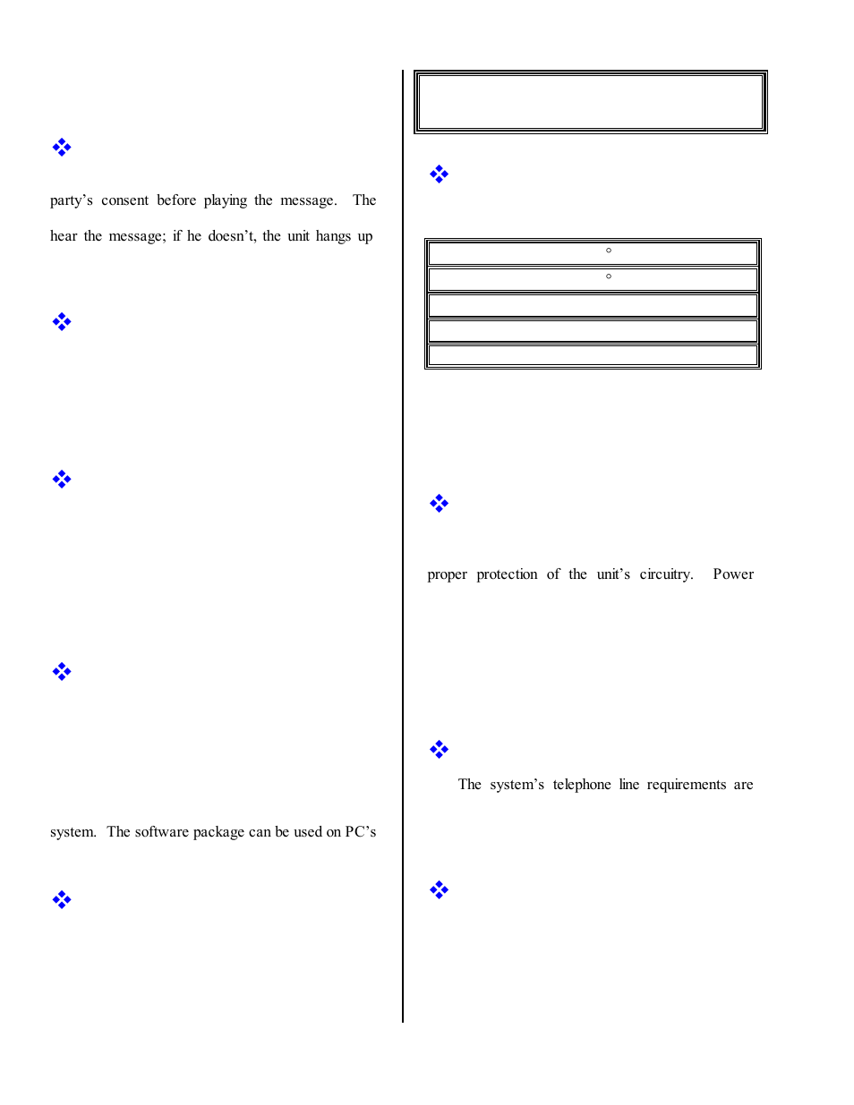 Installation, Consent feature, 32 digit pre-dial string | Full number editing, Computer linkage, Power out protected, Location, Power, Phone connection, Business telephones | Skutch Electronics BA-1000 Technical Reference Manual User Manual | Page 6 / 34