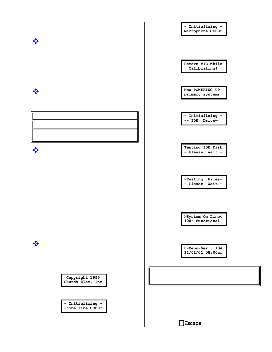 The menu, Single line phones, Order a phone jack | Setup, Diagnostic test | Skutch Electronics BA-1000 Technical Reference Manual User Manual | Page 7 / 34